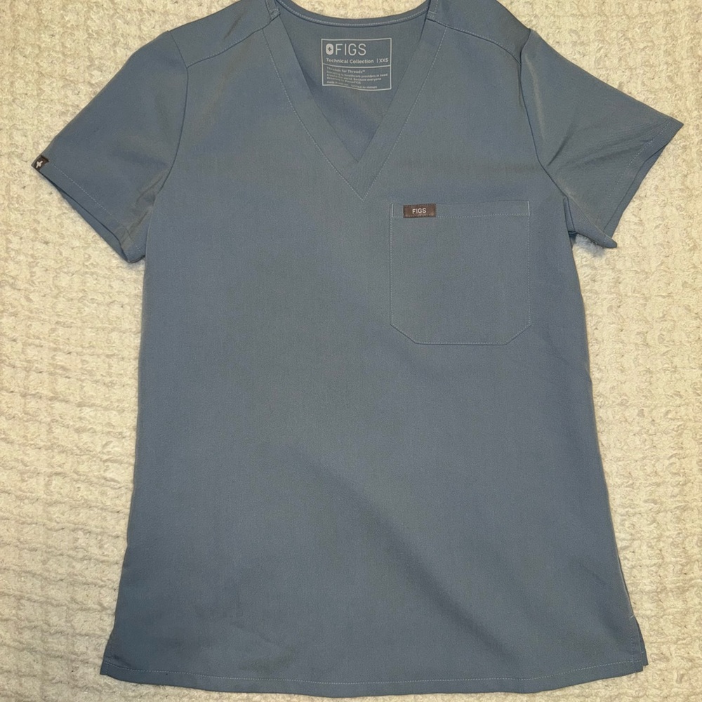 FIGS Light Blue One Pocket Scrub Top
